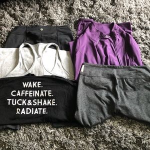 2 tanks, 2 leggings plus a jacket